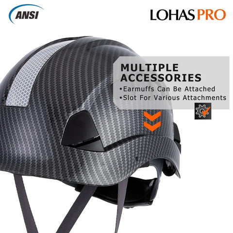 Heavy Duty Construction Hard Hat With Visor And Chin Strap White Ventilated Safety Helmet ANSI Z89.1 OSHA Approved detail view
