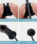 Six Piece Rubber Cable Grommet Kits Perfect For Routing Ethernet And Phone Wires Through Drywall Or Wood Without Hassle, black rubber grommet in wall with wire