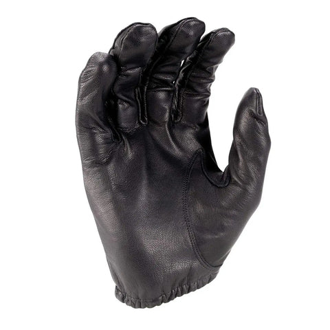 Large Protective Work Glove For Unisex Black Leather Palm Duty Glove With Wrist Cuff Elastic Easy To Clean And Disinfect Beefy Grip