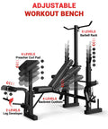 8 In 1 Weight Bench Set For Home Gym Foldable Bench With Preacher Curl Pad Lat Pulldown Leg Extension Leg Curl And Bench Press