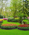 5.5 Inch Tall Garden Edging Border Kit With 20 Feet Of Flexible Plastic Border For Lawns, flower beds, tools free install, black.