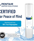 Big Blue 20-Inch Water Filter Cartridge Replacement, 5 Micron Sediment Filter, DGD-5005-20, with certification labels.