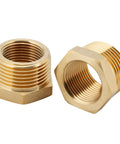Beefy Brass Reducer Hex Bushing One Inch NPT Male To Three Quarter Inch NPT Female Pipe Fitting Heavy Duty Brass Adapter Step Down