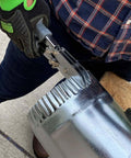 Using Five Blade Sheet Metal Crimping Tool With Soft Grip Handles And Safety Lock on metal ductwork