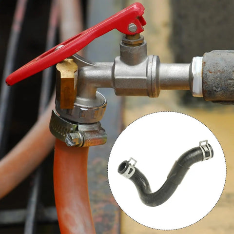 Valve with attached hose using 20 Piece Fuel Line Clamps Set For Automotive Hoses, Spring Band Hose Clamps 14mm in use