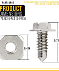 Dryer Terminal Block Screws Kit 3 Pack Nine Piece Replacement For Whirlpool Kenmore Maytag Dryers, screw dimensions shown.