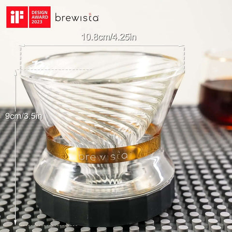 Tornado Duo Pour Over Coffee Dripper Barista Grade With Double Wall Glass Insulated Body Easy To Clean Dripper For Home Or Office