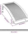 Heavy Duty Solar Pool Heater With Fully Adjustable Aluminum Legs, 43.3x25.6 inches, designed for easy installation and heating.