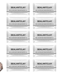 Universal Sealant Clay Waterproof Patching Mud For Wall Holes ten packs displayed with hand holding one for easy application.