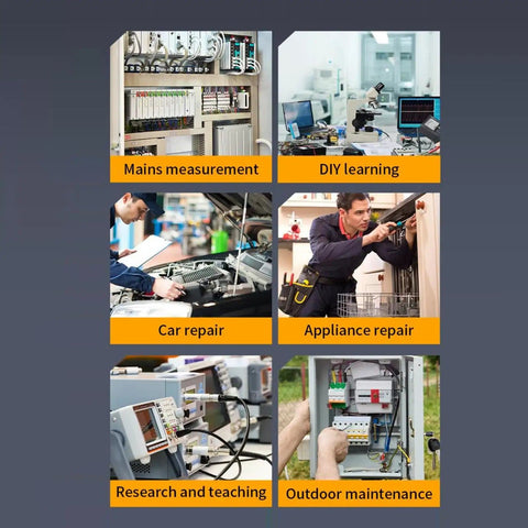 Images of various uses for Handheld Oscilloscope With 5Ms Real Time Sampling Rate And 1MHz Bandwidth, Dual Channel for repairs and research.