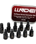 Screw Extractor Set 10 Piece Hex Head Easy Outs For Stripped Fasteners MultiSpline EZ Out Kit CRMO Hardened Extractors