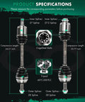 Drop In Ready Front CV Axle Shaft Assembly Pair For Acura RSX 2.0L 2002 2006 Front Left Driver And Right Passenger Side OEM Replacement NCV21549 60 4212 NCV21548 60 4211 2 PCS, specs with 27/28 spline