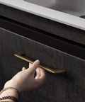 Hand pulling drawer with Brushed Brass Cabinet Pulls Set With 12.6 Inch Center To Center Sleek Modern Zinc Alloy Handles