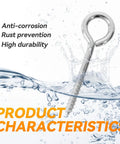 Two Pack 6 Inch Heavy Duty Screw Eyes Hooks In 304 Stainless Steel Self Tapping Eye Bolts submerged in water showcasing durability