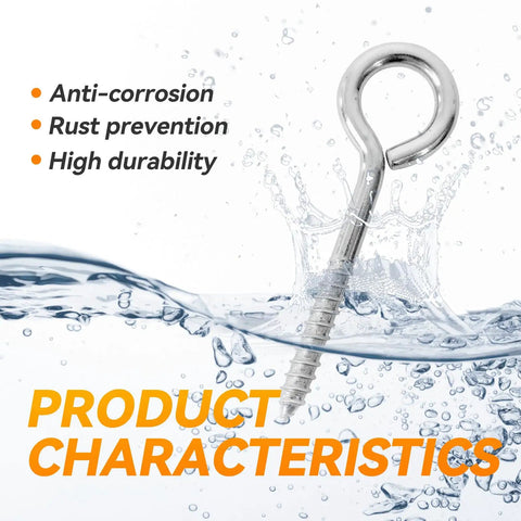 Two Pack 6 Inch Heavy Duty Screw Eyes Hooks In 304 Stainless Steel Self Tapping Eye Bolts submerged in water showcasing durability