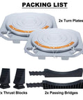 Wheel Alignment Turn Plates 360 Degree Rotating 4 Ton Capacity Pair with thrust blocks and passing bridges