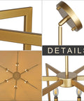Slick Six Bulb Gold Chandelier That Gonna Level Up Your Space, modern farmhouse ceiling light geometric metal shade details.