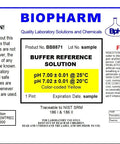 PH 4.00 And 7.00 Calibration Buffer Two Pack 500 mL Each Color Coded Lab Buffers With Lot Numbers Expiration Dates And Certificate Of Analysis For Pharma Pros And Lab Research Across Industry, pH 7.00 label
