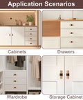 Six Pack Natural Beech Wood Drawer Knobs With Black Base T Bar Cabinet Pulls For Wardrobes And Dressers shown on cabinets and drawers