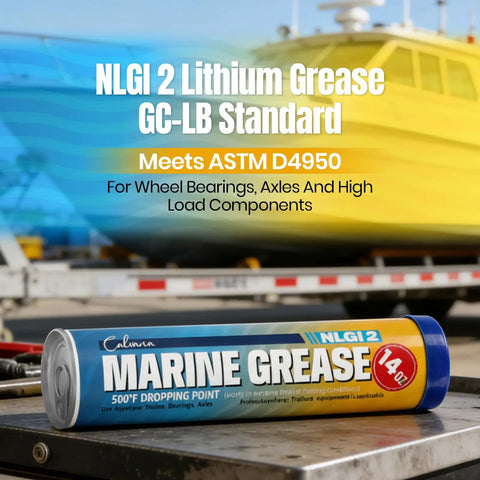 Beefy Marine Wheel Bearing Grease Tube 2 Pack 14 Oz Waterproof High Temperature NLGI 2 Lubricant for Boat Trailers Bearings