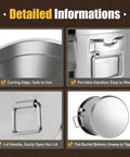 Pro Level Heavy Duty 304 Stainless Steel Airtight Kitchen Canister With Rock Solid Locking Lid And Grippy Handles Mega Pantry Storage Bin detailed features.