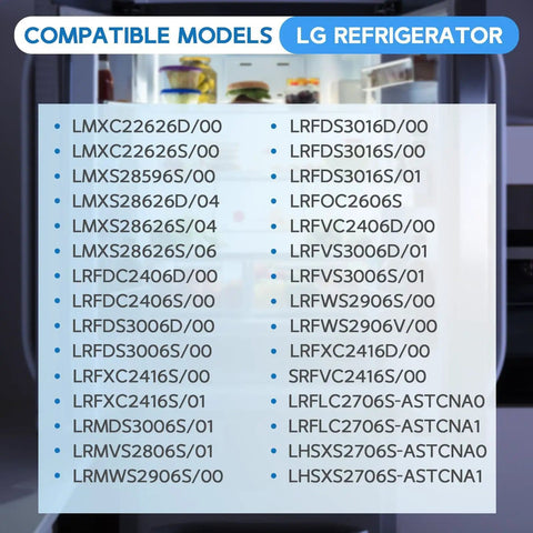 Compatible LG refrigerator models list for Drop-In Replacement Condenser Fan Motor Assembly For Refrigerators, 12V DC