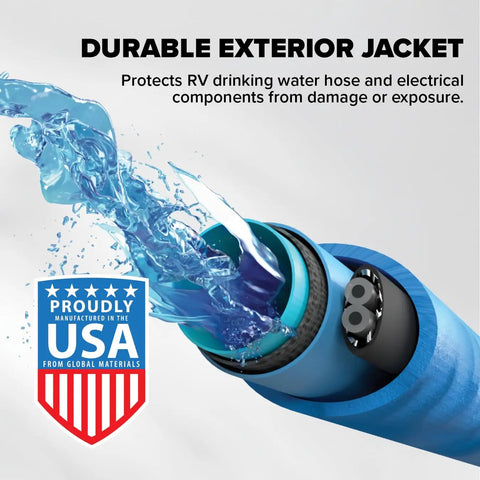 12 Foot Heated RV Water Hose With Freeze Protection Down To Minus Twenty Degrees Fahrenheit Energy Saving Thermostat NSF