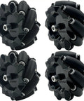 80mm Mecanum Wheel Omni Wheel Kit 4 Pack With 5mm Couplings And Motor Connectors For AGV Smart Robot Car Chassis Omni Directional Wheel Set For DIY Robots Compatible With Arduino Uno R3 And Raspberry Pi Ideal For STEAM Education