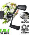 Spincast Fishing Reel Size 30 With Right Or Left Hand Retrieve 3 9 To 1 Gear Ratio Pre Spooled With Line, camo design visible