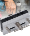 Snappy Setup Adjustable Width Doweling Jig Kit With Heavy Duty Woodworking Guide For Multiple Bit Sizes 6-12 mm.