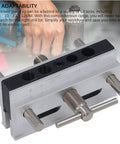 Heavy Duty Auto Centering Dowel Jig Kit For Zero Hassle Furniture Assembly Adjustable Metric Drilling Guide for 6 8 10 12mm bits.