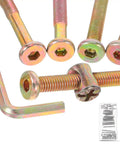 Close-up of 49 Piece M6 Hex Drive Socket Cap Screws And Barrel Nuts Set For Bed Frames And Pet Gates Replacement Furniture Bolts