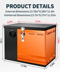 Built Tough Stainless Steel Battery Box For Group 24 And 27 Batteries Lockable 12V Power Relocation Kit dimensions 13.78x8.28x11.8 inches.