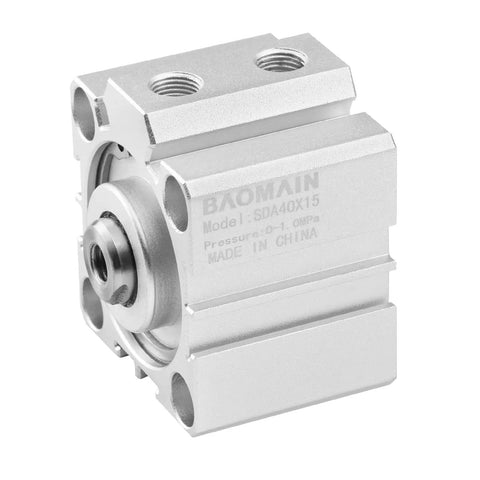 Compact 40mm Bore Thin Air Cylinder With 15mm Stroke Double Acting Single Rod Aluminum Body For Small Machinery