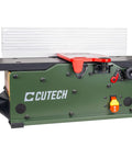 Six Inch Spiral Cutterhead Benchtop Jointer Loaded With Teflon Coated Aluminum Tables And 12 Durable Carbide Inserts Driven By A 10 Amp Motor that mutes workshop buzz and smooths rough boards.