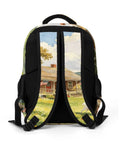 Back view of Puppy Watercolor Printed Backpack Unisex Large Capacity Go-To Everyday Carry Bag With Durable Polyester Fabric, sturdy straps