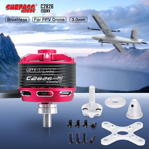 C2826 1200KV Beefy Brushless Outrunner Motor For 2-3S RC Multicopters And Fixed Wing UAVs 3mm Shaft Mount Adapters