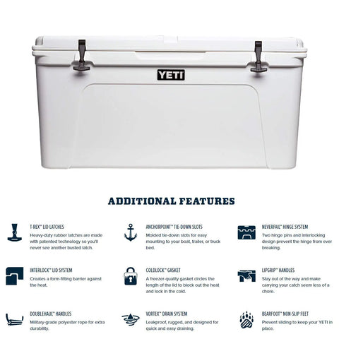 Rugged Rotomolded Outdoor Cooler With Three Inch Insulation And Bear Proof Certification, featuring durable white finish and sturdy handles.