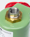Close-up of 12V Hydraulic Solenoid Valve 379686-1 For 6-Bolt Powershift PTOs with wire detail, fits 230-272 Series.