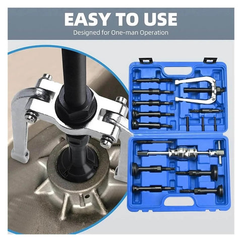 16 Piece Inner Bearing Puller Set For Auto Wheel Bearings, No Fuss Blind Bearing Removal Tool Kit with case and pullers