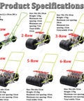 Product specifications for three to six row precision planter for garden seeds 2 to 10mm with adjustable features