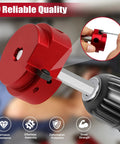 Close-up of red PVC pipe reamer from 8 Piece PVC Pipe Reamer Set For DIY Pros And Home Projects Includes PPR75 Through PPR400 Sizes Fits Standard One-Half-Inch Drills Durable Plastic Reamer Kit For Cutting Deburring And Smoothing PVC Fittings