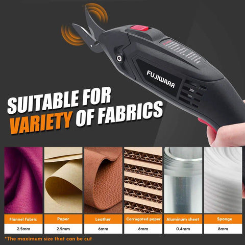 Rechargeable Electric Scissors With Dual Lithium Battery Packs And Razor Sharp Blades Cordless Fabric Shears for cutting flannel, paper, leather.