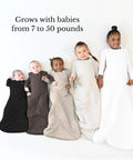 Infants and toddlers in Bamboo Sleep Sack for Infants and Toddlers, 1.0 TOG Wearable Blanket With Dual Zipper, various sizes shown