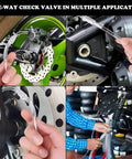 Two Piece Brake Bleeder Hose Kit With One Way Check Valve For Cars And Motorcycles DIY Friendly Bleeder Tool shown in use