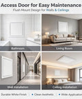 Heavy Duty Steel Access Panel For Drywall With Sleek Flush Mount Design in bathroom and living room installations.