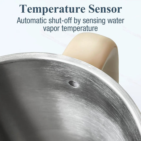 Close-up of the temperature sensor inside Big 1.7L Electric Kettle For Tea And Coffee Lovers, 1200W Fast Boil With Auto Shut Off.