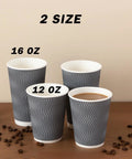 Gray ripple wall coffee cups in 16 oz and 12 oz sizes. 16 Oz Insulated Ripple Wall Disposable Coffee Cups No Lids 90 Pack Gray Corrugated.