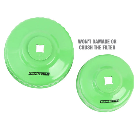 Green rust-resistant cups from Ten Piece Oil Filter Wrench Set With Non Slip Cap Wrenches For Easy Oil Changes