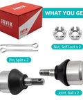Two Beefy Ball Joint Kit For ATV UTV Fits Sportsman Ranger Scrambler Magnum Big Boss Trail Boss Xplorer Xpedition ACE ATP Models Durable Heavy Duty Front Suspension Replacement Parts, two ball joints and hardware